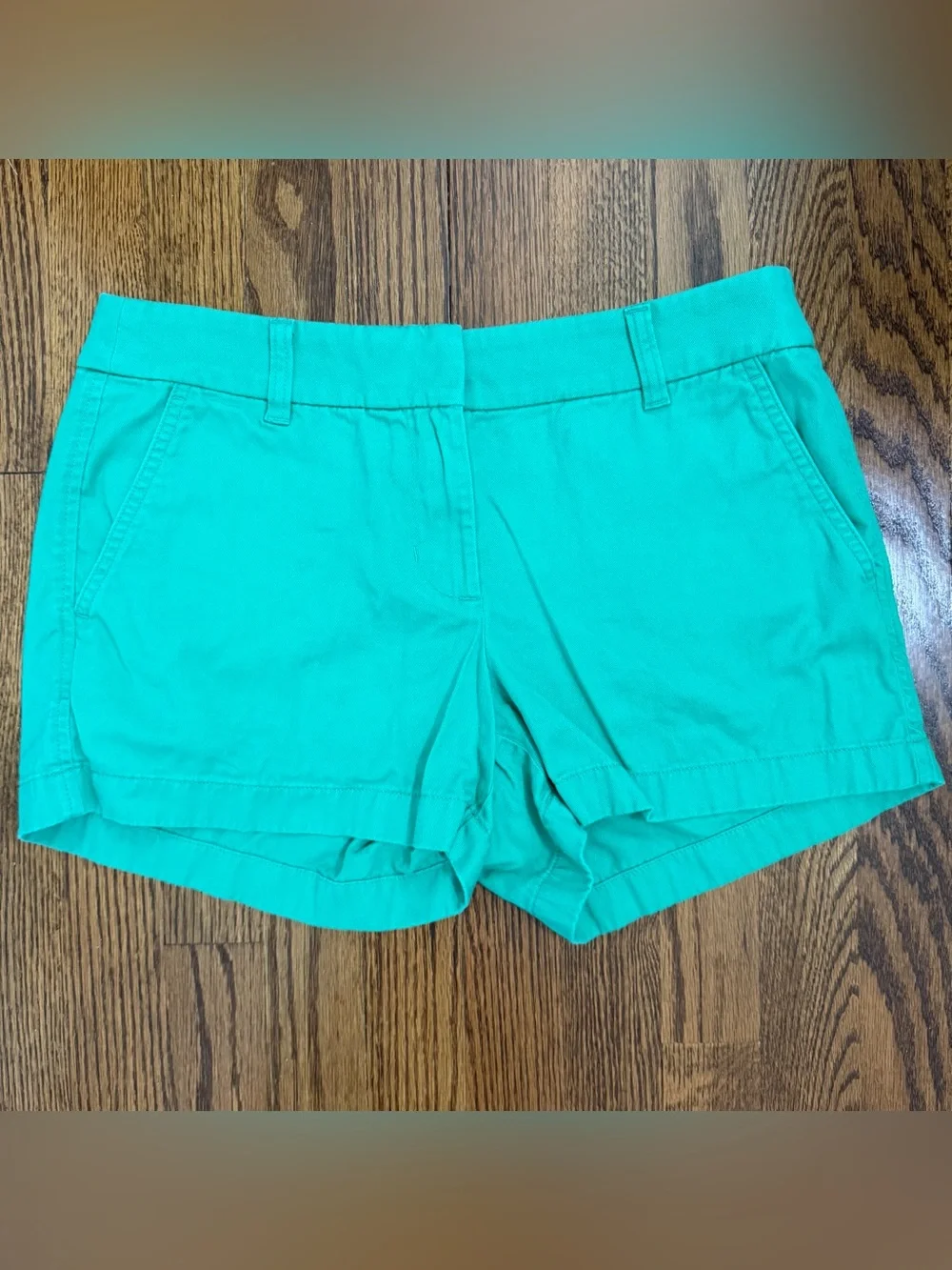 J.Crew Kelly Green Flat Front Chino Shorts Size 6